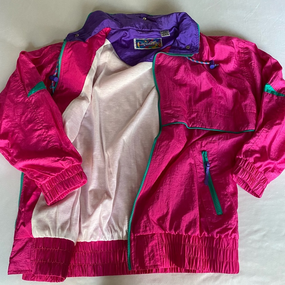 vintage 90s capistrano pop colors windbreaker / size 14/16